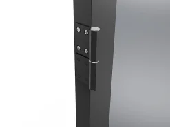 Vente-unique Bloc Porte<Bloc porte réversible à deux battants en aluminium et verre trempé fumé - 2 x H204 x L73 cm - Noir - LOXTON