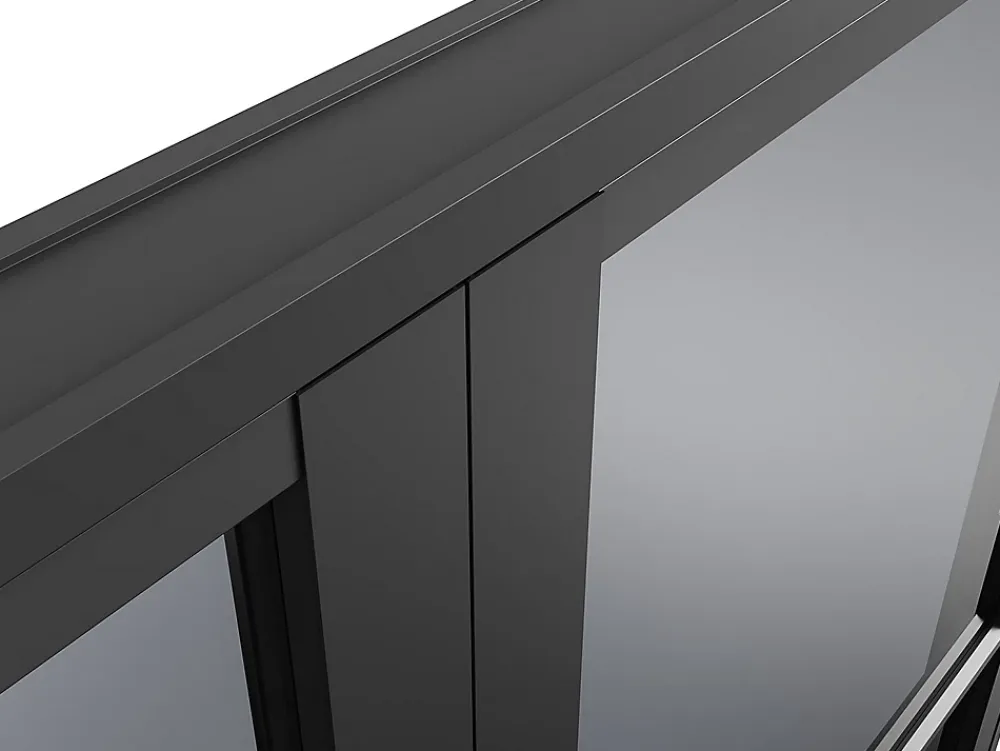 Vente-unique Bloc Porte<Bloc porte réversible à deux battants en aluminium et verre trempé fumé - 2 x H204 x L73 cm - Noir - MASERU