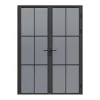 Vente-unique Bloc Porte<Bloc porte réversible à deux battants en aluminium et verre trempé fumé - 2 x H204 x L73 cm - Noir - SEROTO