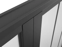 Vente-unique Bloc Porte<Bloc porte réversible à deux battants en aluminium et verre trempé dépoli style atelier - 2 x H204 x L73 cm - Noir - ERMELO