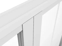 Vente-unique Bloc porte réversible à deux battants en aluminium et verre trempé style atelier - 2 x H204 x L83 cm - Blanc - ERMELO- Bloc Porte