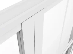 Vente-unique Bloc porte réversible à deux battants en aluminium et verre trempé - Blanc - 2 x H204 x L73 cm - SEROTO- Bloc Porte