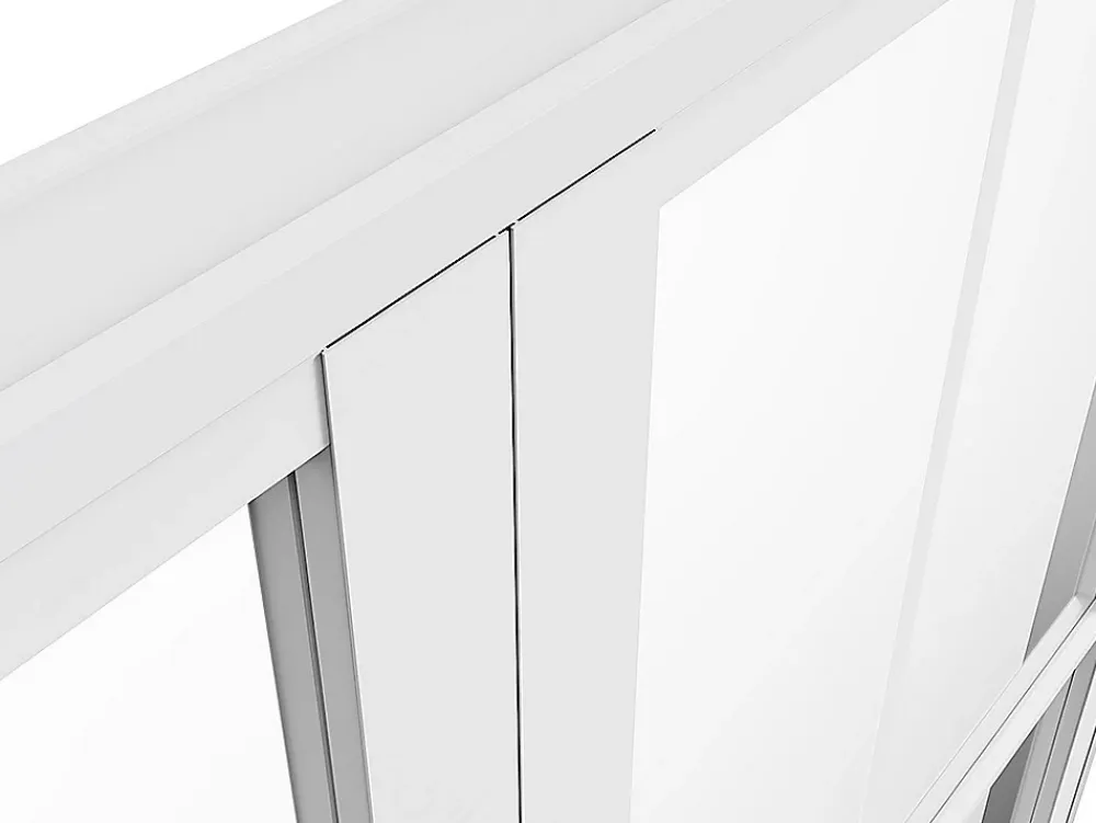 Vente-unique Bloc porte réversible à deux battants en aluminium et verre trempé - Blanc - 2 x H204 x L73 cm - SEROTO- Bloc Porte