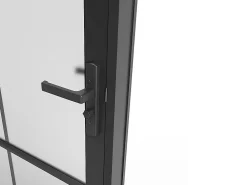 Vente-unique Bloc Porte<Bloc porte réversible en aluminium et verre dépoli - H204 x L83 cm - Noir - SEROTO
