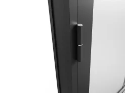 Vente-unique Bloc Porte<Bloc porte réversible en aluminium et verre dépoli - H204 x L83 cm - Noir - SEROTO