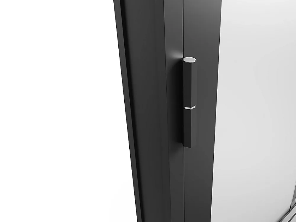 Vente-unique Bloc Porte<Bloc porte réversible en aluminium et verre dépoli - H204 x L83 cm - Noir - SEROTO