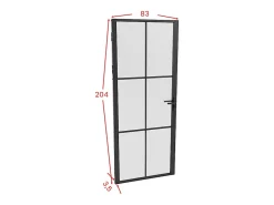 Vente-unique Bloc Porte<Bloc porte réversible en aluminium et verre dépoli - H204 x L83 cm - Noir - SEROTO