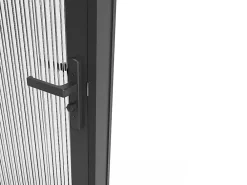 Vente-unique Bloc porte réversible en aluminium et verre trempé texturé - H204 x L83 cm - Noir - LOXTON- Bloc Porte