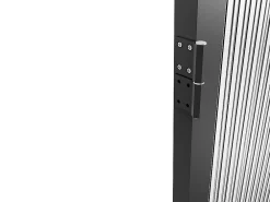 Vente-unique Bloc porte réversible en aluminium et verre trempé texturé - H204 x L83 cm - Noir - LOXTON- Bloc Porte