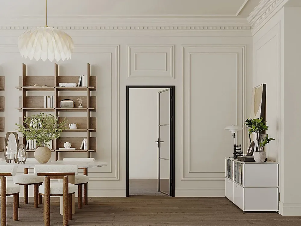 Vente-unique Bloc porte réversible en aluminium et verre trempé fumé - H204 x L83 cm - Noir - MASERU- Bloc Porte