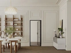 Vente-unique Bloc Porte<Bloc porte réversible en aluminium et verre trempé fumé - H204 x L73 cm - Noir - SEROTO