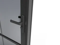 Vente-unique Bloc Porte<Bloc porte réversible en aluminium et verre trempé fumé - H204 x L73 cm - Noir - SEROTO