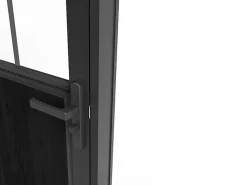 Vente-unique Bloc Porte<Bloc porte réversible en aluminium et verre trempé style atelier - H204 x L83 cm - Noir - ERMELO