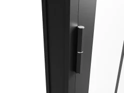 Vente-unique Bloc Porte<Bloc porte réversible en aluminium et verre trempé style atelier - H204 x L83 cm - Noir - ERMELO
