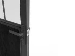 Vente-unique Bloc Porte<Bloc porte réversible en aluminium et verre trempé dépoli style atelier - H204 x L73 cm - Noir - ERMELO