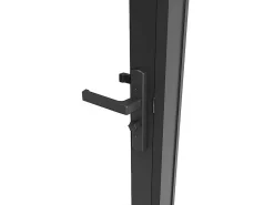 Vente-unique Bloc porte réversible en aluminium et verre trempé dépoli - H204 x L73 cm - Noir - LOXTON- Bloc Porte