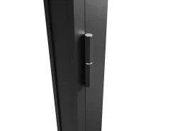 Vente-unique Bloc porte réversible en aluminium et verre trempé dépoli - H204 x L73 cm - Noir - LOXTON- Bloc Porte