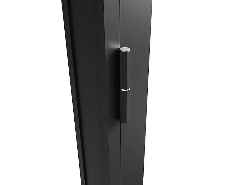 Vente-unique Bloc porte réversible en aluminium et verre trempé dépoli - H204 x L73 cm - Noir - LOXTON- Bloc Porte