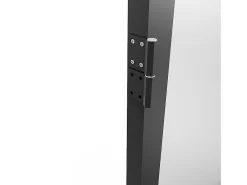 Vente-unique Bloc porte réversible en aluminium et verre trempé dépoli - H204 x L73 cm - Noir - LOXTON- Bloc Porte