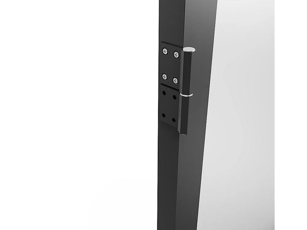 Vente-unique Bloc porte réversible en aluminium et verre trempé dépoli - H204 x L73 cm - Noir - LOXTON- Bloc Porte