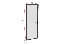 Vente-unique Bloc porte réversible en aluminium et verre trempé dépoli - H204 x L73 cm - Noir - LOXTON- Bloc Porte