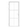 Vente-unique Bloc porte réversible en aluminium et verre trempé - H204 x L73 cm - Blanc - SEROTO- Bloc Porte
