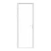 Vente-unique Bloc porte réversible en aluminium et verre trempé - H204 x L73 cm - Blanc - LOXTON- Bloc Porte