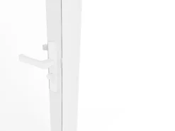 Vente-unique Bloc porte réversible en aluminium et verre trempé - H204 x L73 cm - Blanc - LOXTON- Bloc Porte