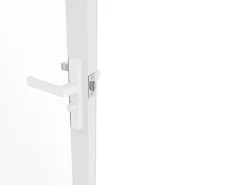 Vente-unique Bloc porte réversible en aluminium et verre trempé - H204 x L73 cm - Blanc - LOXTON- Bloc Porte