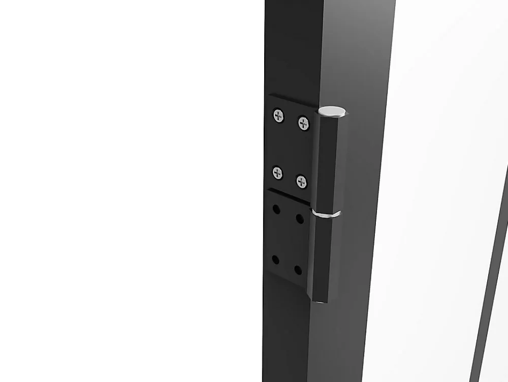 Vente-unique Bloc Porte<Bloc porte réversible en aluminium et verre trempé style atelier - H204 x L73 cm - Noir - ERMELO