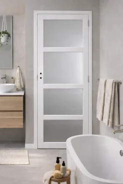 Gd Menuiseries Bloc Porte Tana Vitrée Blanc H204 X L83 Côte Tableau P.gauche- Bloc Porte