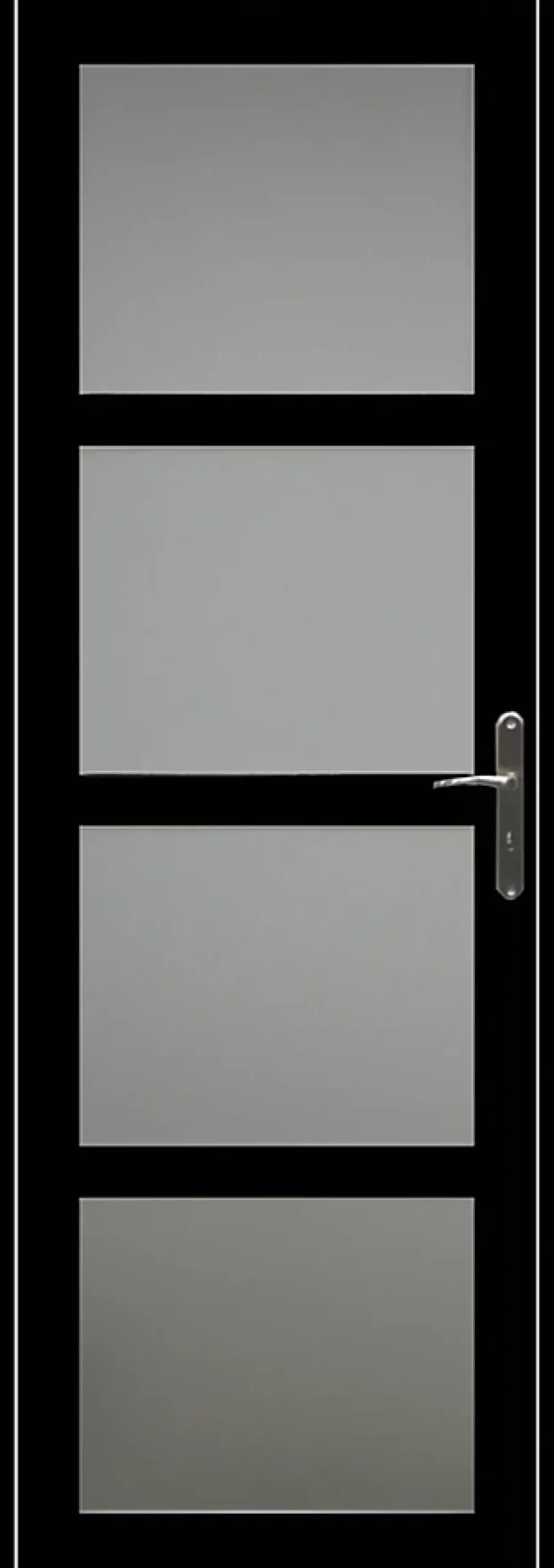 Gd Menuiseries Bloc Porte Telia Noir Vitrée H204 X L83 Côte Tableau P.gauche- Bloc Porte