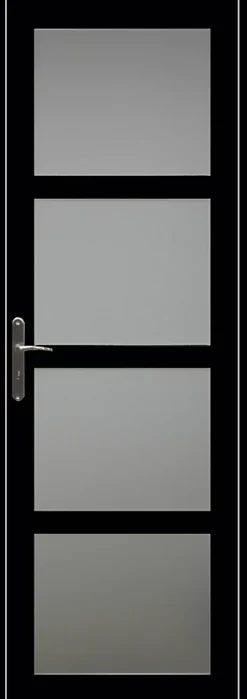 Gd Menuiseries Bloc Porte Telia Noir Vitrée H204 X L73 Côte Tableau P.droite- Bloc Porte