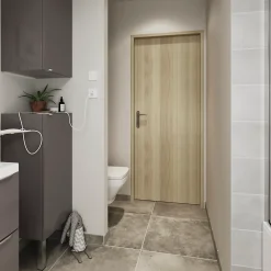 Bloc Porte<Bloc-porte Alpille effet chêne naturel H.204 x l.73 cm, réversible