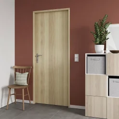 Bloc Porte<Bloc-porte Alpille effet chêne naturel H.204 x l.73 cm, réversible
