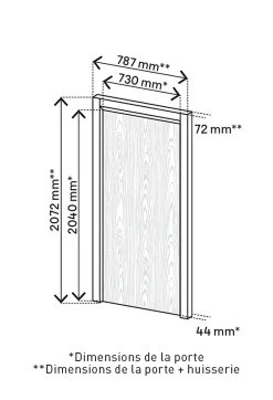 Bloc Porte<Bloc-porte Alpille effet chêne naturel H.204 x l.73 cm, réversible