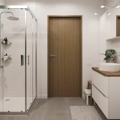 Bloc-porte Alpille effet noyer naturel H.204 x l.73 cm, réversible- Bloc Porte