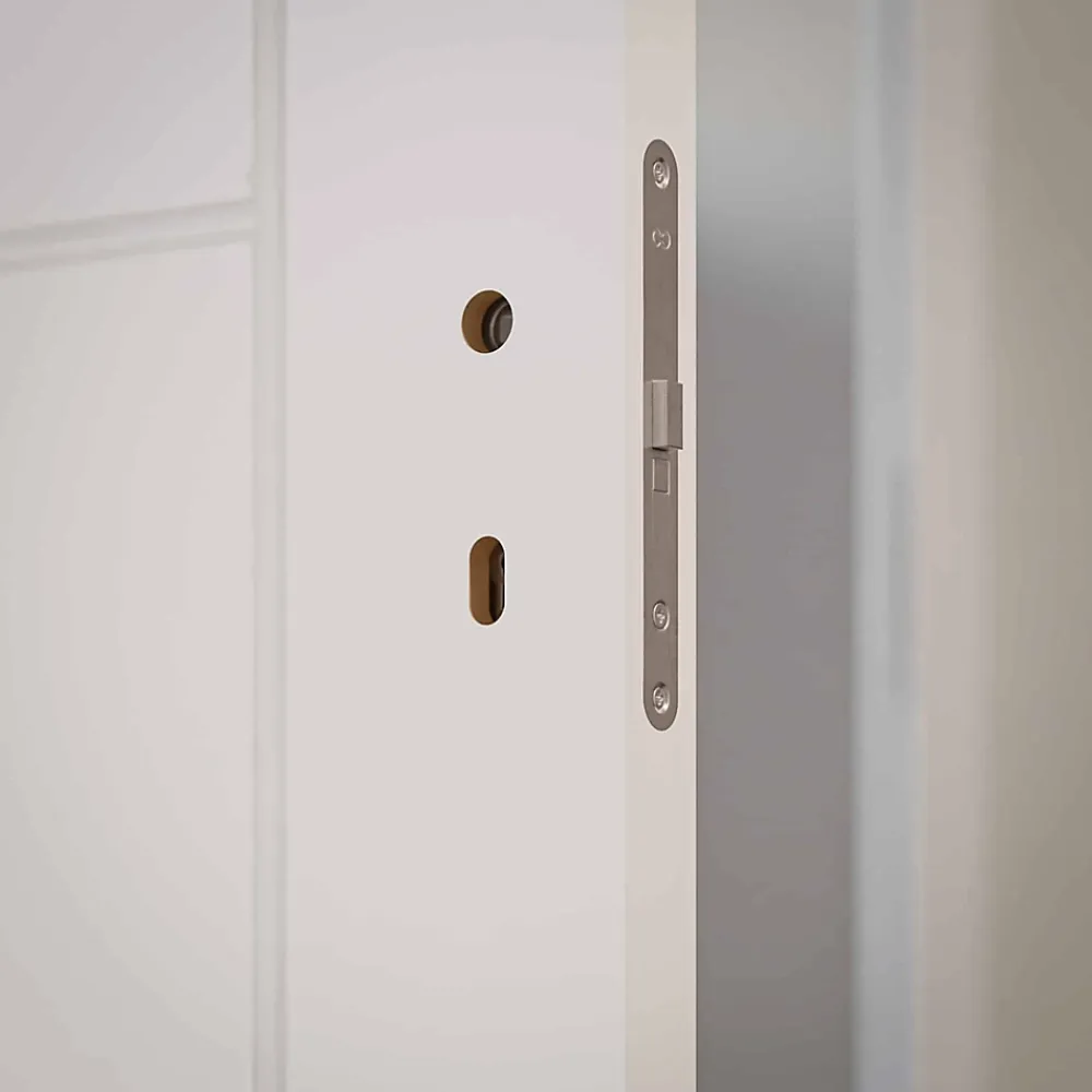 Coulicool Bloc-Porte Blanc Laqué Damier H. 204 x l. 73 cm - Poussant Gauche- Bloc Porte