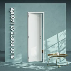 Coulicool Bloc Porte<Bloc-Porte Blanc Laqué Plane H. 204 x l. 63 cm - Poussant Gauche