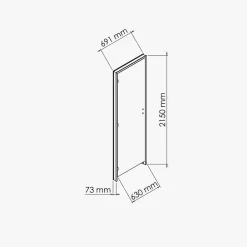 Coulicool Bloc Porte<Bloc-Porte Blanc Laqué Plane H. 204 x l. 63 cm - Poussant Gauche
