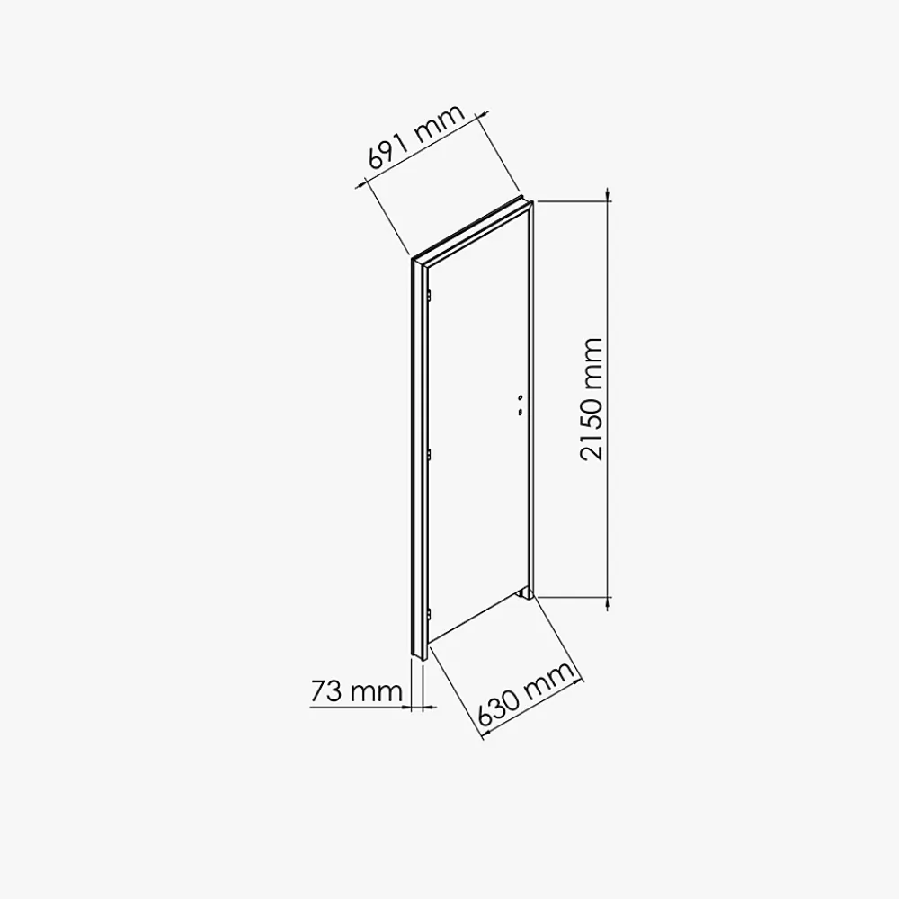 Coulicool Bloc Porte<Bloc-Porte Blanc Laqué Plane H. 204 x l. 63 cm - Poussant Gauche