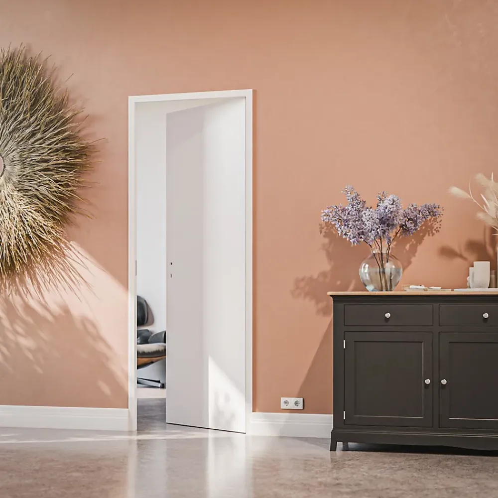 Coulicool Bloc Porte<Bloc-Porte Blanc Laqué Plane H. 204 x l. 73 cm - Poussant Droit