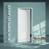 Coulicool Bloc-Porte Blanc Laqué Plane H. 204 x l. 83 cm - Poussant Gauche- Bloc Porte
