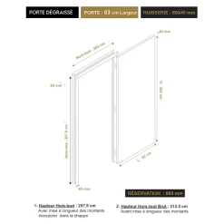 Bloc-porte Camargue 2 panneaux blanc H.204 x l.83 cm, poussant droit- Bloc Porte