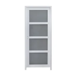 Bloc Porte<Bloc-porte Connemara 4 carreaux blanc H.204 x l.73 cm, poussant droit