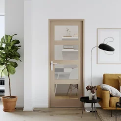 GoodHome Bloc-porte Connemara vitré H.204 x l.73 cm, poussant gauche- Bloc Porte