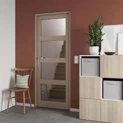 GoodHome Bloc-porte Connemara vitré H.204 x l.73 cm, poussant gauche- Bloc Porte