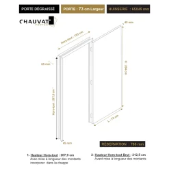 Bloc-porte Exmoor blanc H.204 x l.73 cm, poussant droit- Bloc Porte