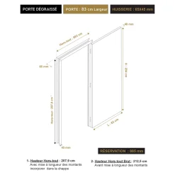 Bloc Porte<Bloc-porte Exmoor blanc H.204 x l.83 cm, poussant droit