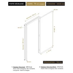 Bloc Porte<Bloc-porte Exmoor blanc H.204x73 cm poussant gauche